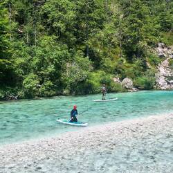 SUP auf der Soča