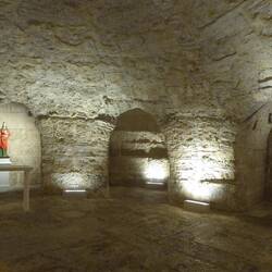 Cathedral crypt with statue of St Lucia