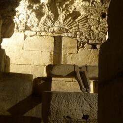 Medieval oil press in cellars