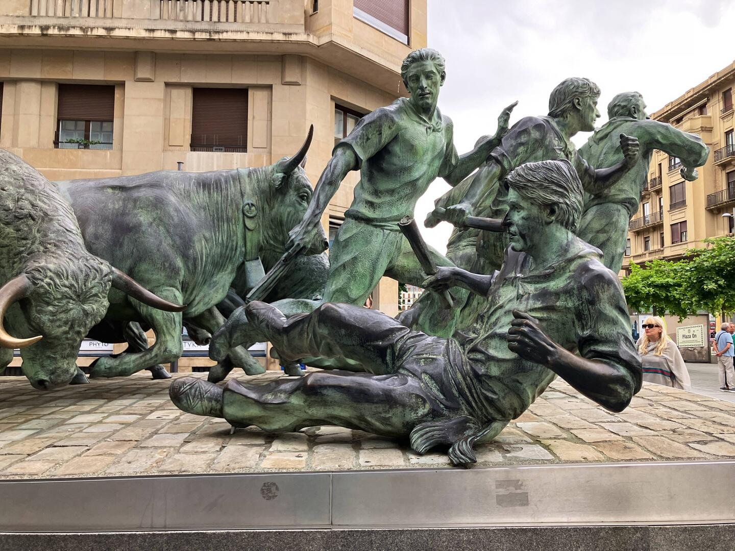 Statue of Running of the Bulls near our hotel.