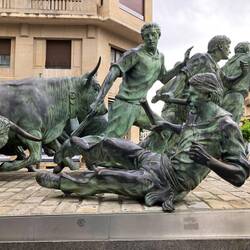Statue of Running of the Bulls near our hotel.