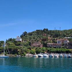 Arriving at Porto Santo Stefano by ferry