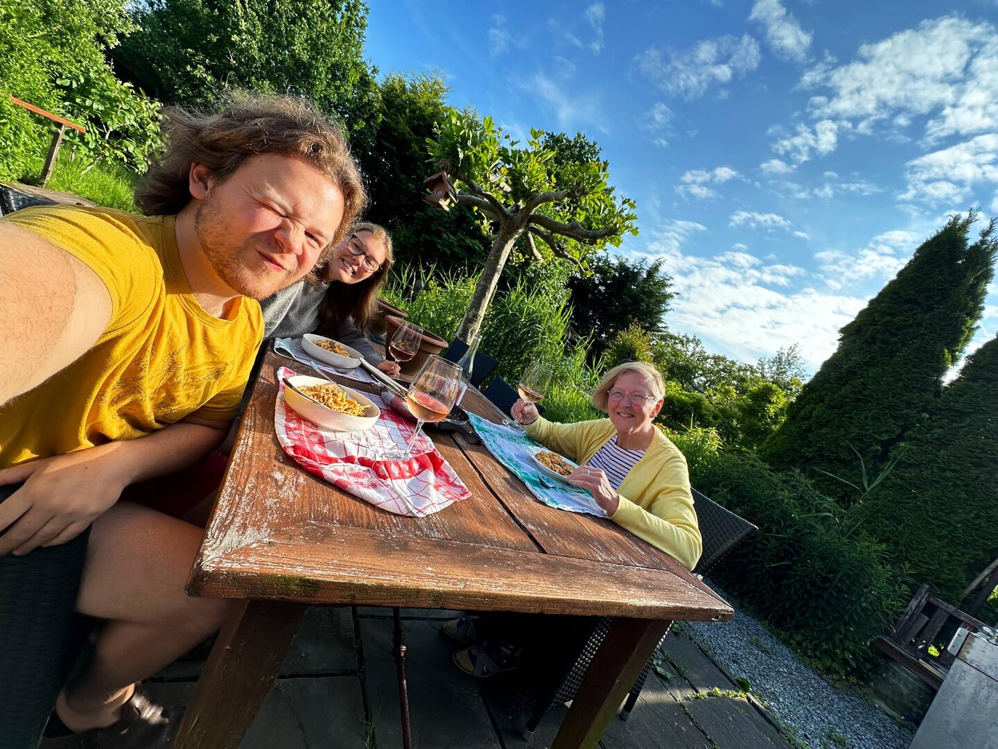 Dinner in our garden