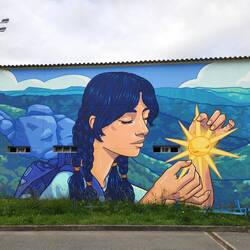 I love walking down a road to be greeted by a mural like this.