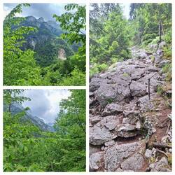 Rechts der Beginn vom Klettersteig