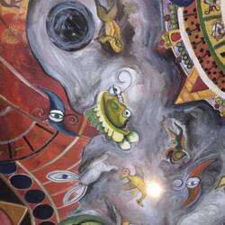 Deckenbemalung in der Hippi-Bar