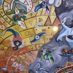 Deckenbemalung in der Hippi-Bar