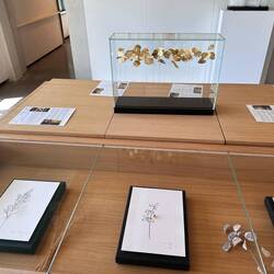 Ausstellung mit vergoldeten Pflanzen(teilen)