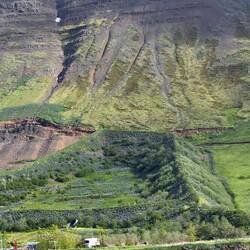 This V shaped wall directs the avalanche to the outskirts of the town.