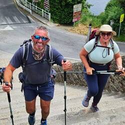 Running up the stairs - the last 50 metres of the day