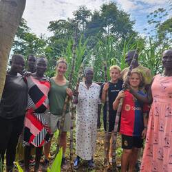 Javan's family and our gifts of sugar cane