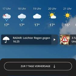 Um 16:25 sind 3 Tropfen gefallen