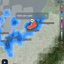 Montag, Regengebiet über uns, bei einer Wahrscheinlichkeit von 25% Regen