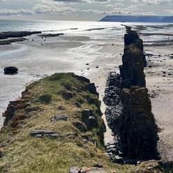 Weird basalt rock layer