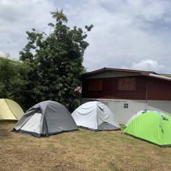 The tent with the brown cover was mine