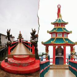 Kleiner Tempel zwischen den Häusern