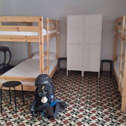 May not look like much but it's SO comfortable...and quieter than the municipal albergues!!