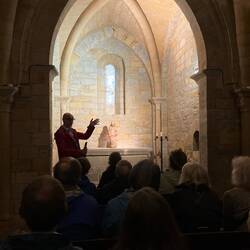 Romanesque bishop chapel: Muslim busy Christian introspection 1200s.