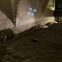 2000 year old Basue foundation near Roman villa in the Interpretive area.