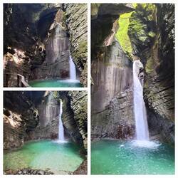 Der größte (von 6) Kozjak-Wasserfall stürzt aus 15 m Höhe in eine natürliche Halle
