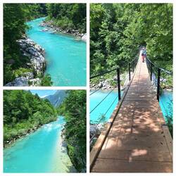 Neue Brücke am Ende der "Abseilstrecke" vor Kobarid
