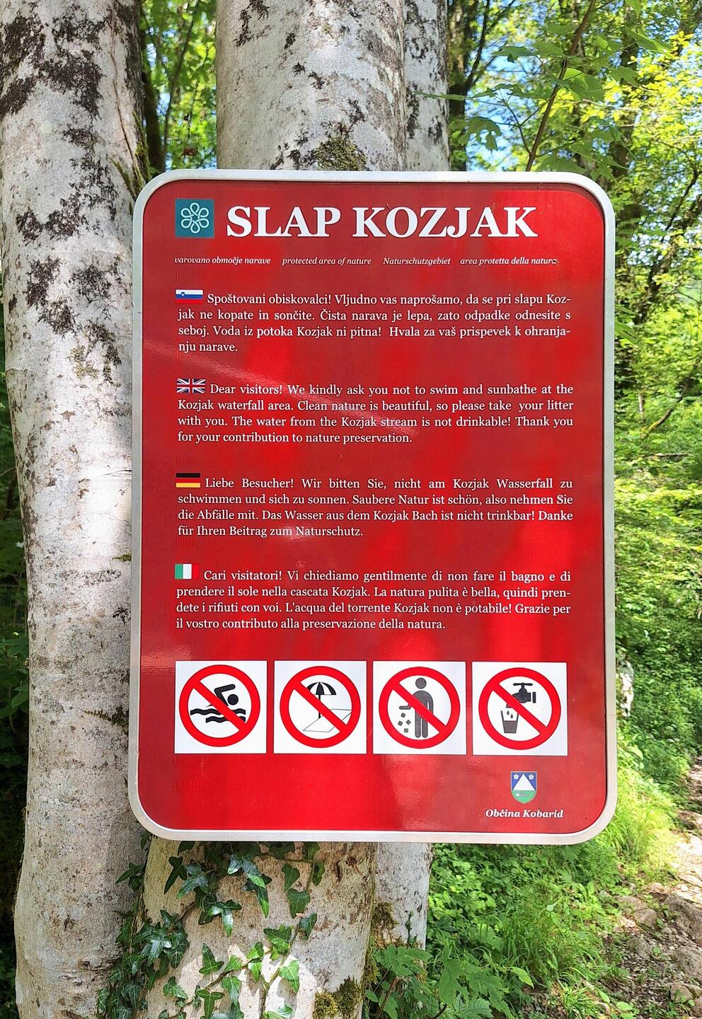 Kozjak Wasserfall bei Kobarid