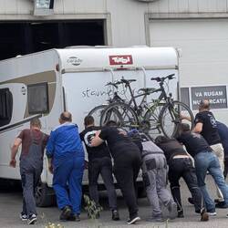 Noch muss er geschoben werden