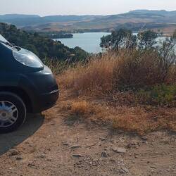 Unser heutiger Stellplatz an einem Stausee