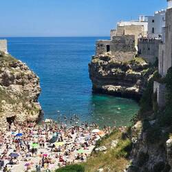 Polignano busy beach