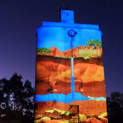 Several photos and a couple of video clips of the silo art show