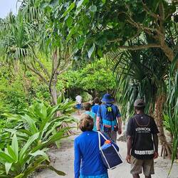 Walking to the kayaks. The island was beautiful.
