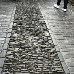 Centre section is for horses so they have traction in the wet and icy