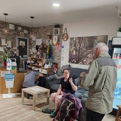 Morning breakfast and chat before we set out.