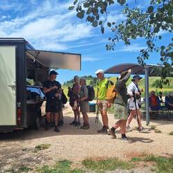 Pilgrim's Oasis-a much-needed rest stop in the afternoon heat!!