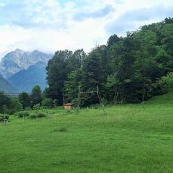 Kleine Materialseilbahn auf dem Weg zum CP