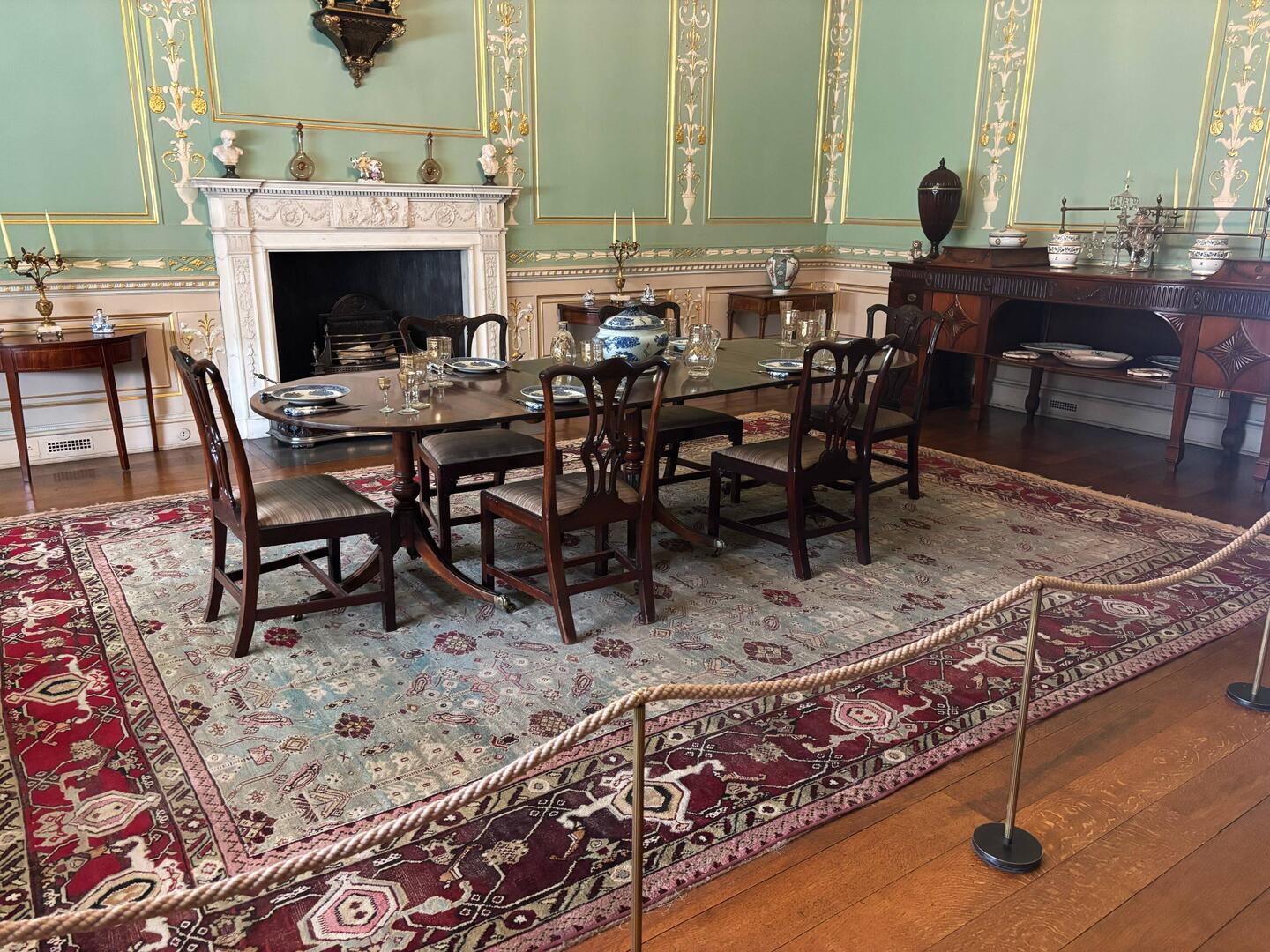 Inside the castle dining room.