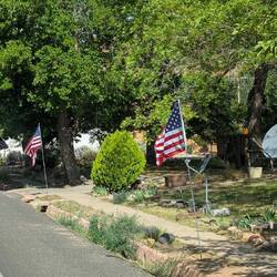 Unterwegs: überall 🇺🇲-gesäumte Straßen