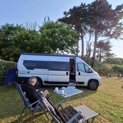 Unser Platz in Dinard, morgens war noch Sonne 😎