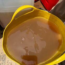 It's still kinda turbid when it's collected in a clean bucket. 🤔
