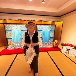 Glenda at a Kimono Exhibit