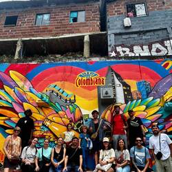 Avec le groupe de la visite guidée de la comuna 13