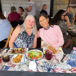 Enjoying a seaview lunch