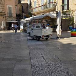 Common little carts in narrow old streets