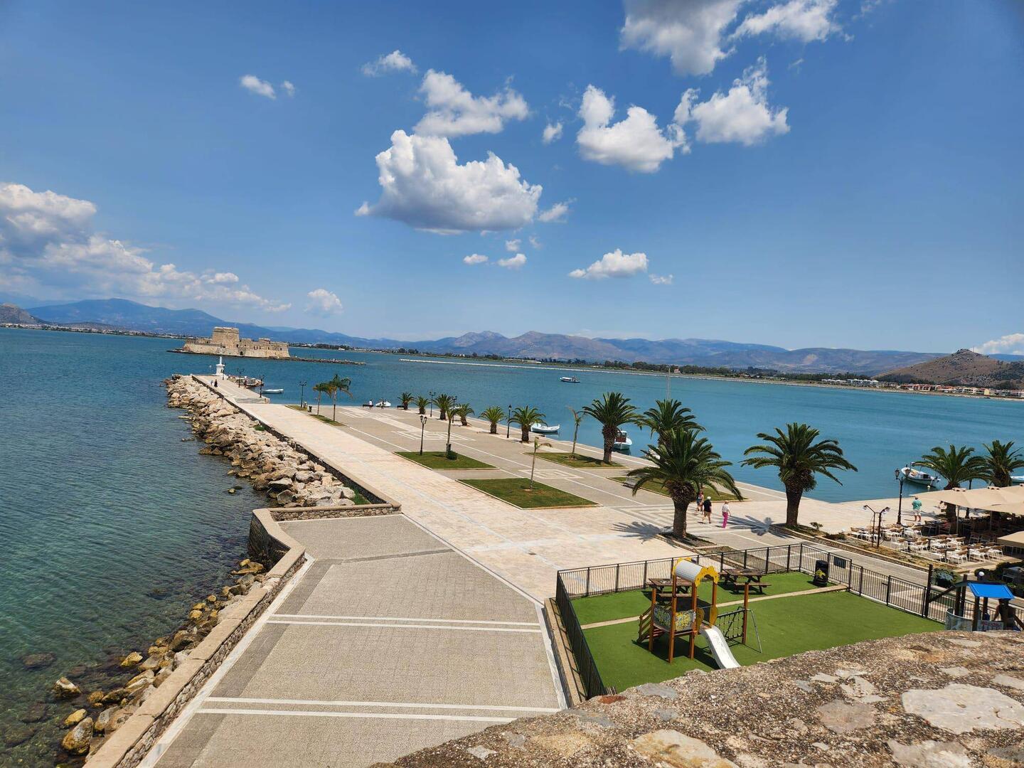 Overlooking the Venetian fortress island.
