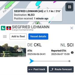 Per Link kann man sich informieren, wann welche Schiffe die Schleuse passieren