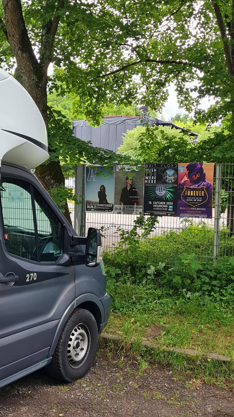 Guter Stellplatz für das heutige Konzert