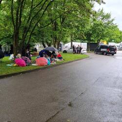 Nur die Harten, warten seit gestern im Garten