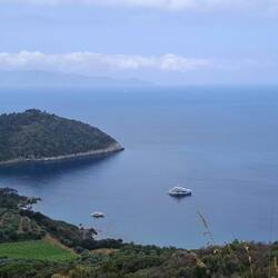 The view down the other side - swimming beach below