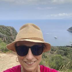 The tiny boat in the background is actually a small ship!