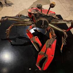 Upcycled crab creation by Chris Meder